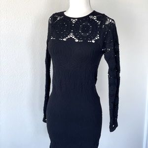 Bebe Vintage 90’s Illusion Lace Bodycon Mini Dress